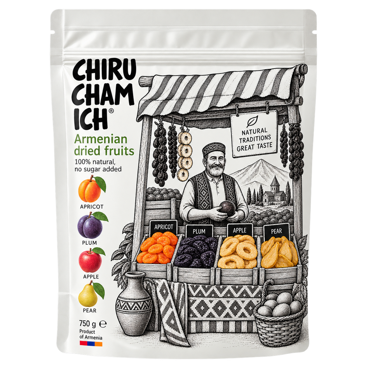 Chiruchamich Assorted Dried Fruits Large Pack #1 750g