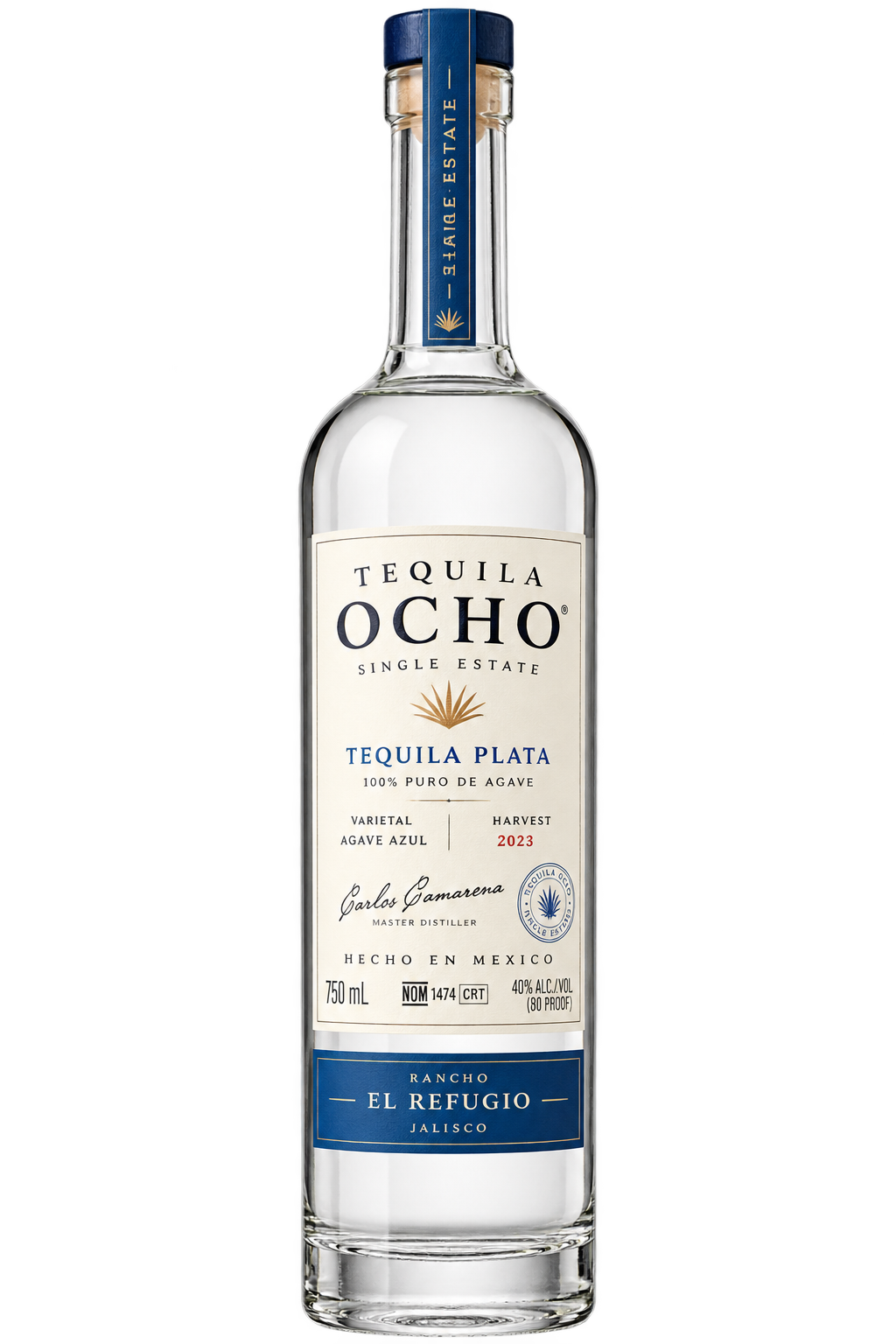 Tequila Ocho Plata Single Estate Tequila 750ML bottle