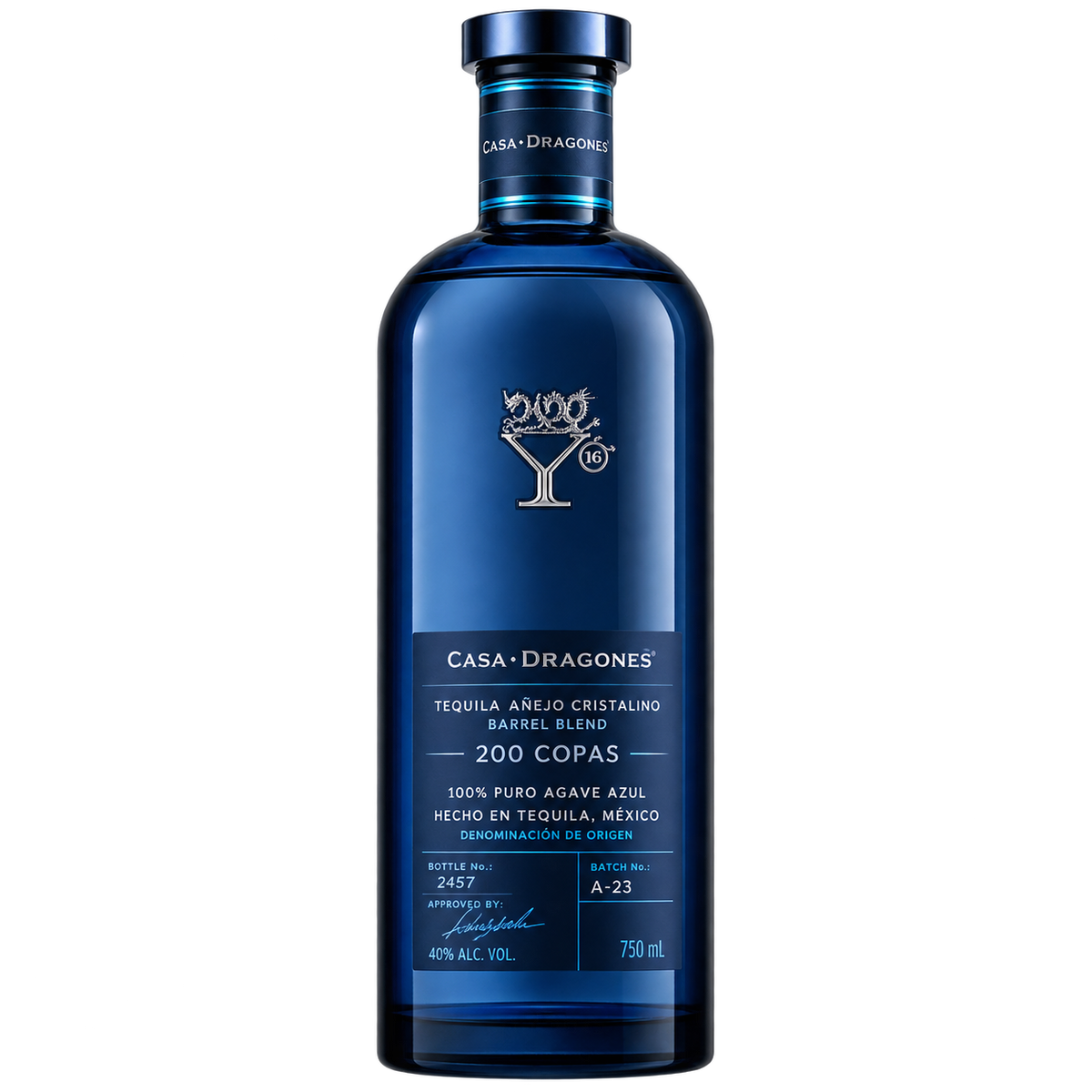 200 Copas by Casa Dragones Añejo Cristalino Tequila 750ML bottle