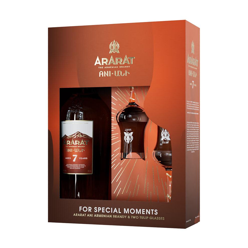 ARARAT Ani 7 Years Old Armenian Brandy Gift Set 700ml with two glasses