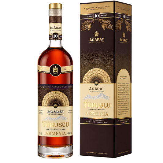 ARARAT Armenia Collection Reserve 10 Year Old Armenian Brandy 750ML bottle and box