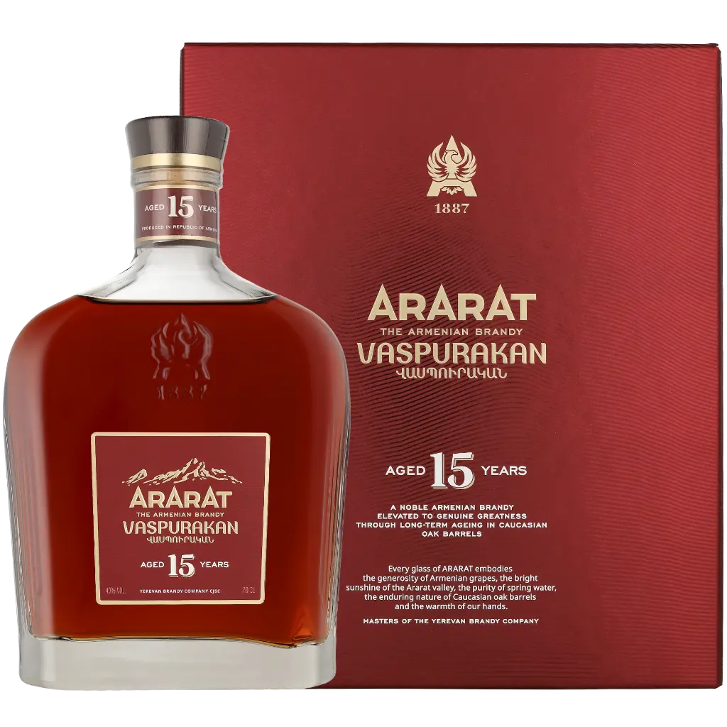 ARARAT Vaspurakan 15 Years Old Armenian Brandy 700ml bottle and box