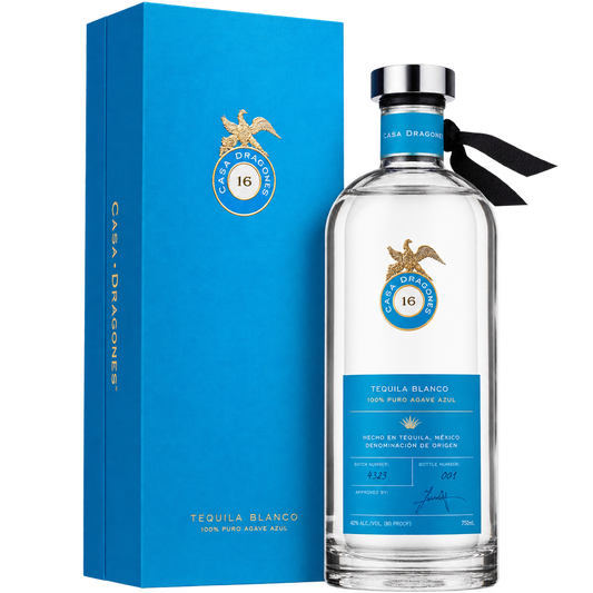Casa Dragones Blanco Tequila 750ml bottle with gift box