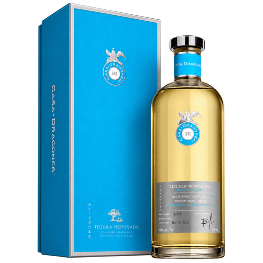 Casa Dragones Reposado Mizunara Tequila 750ml bottle with gift box