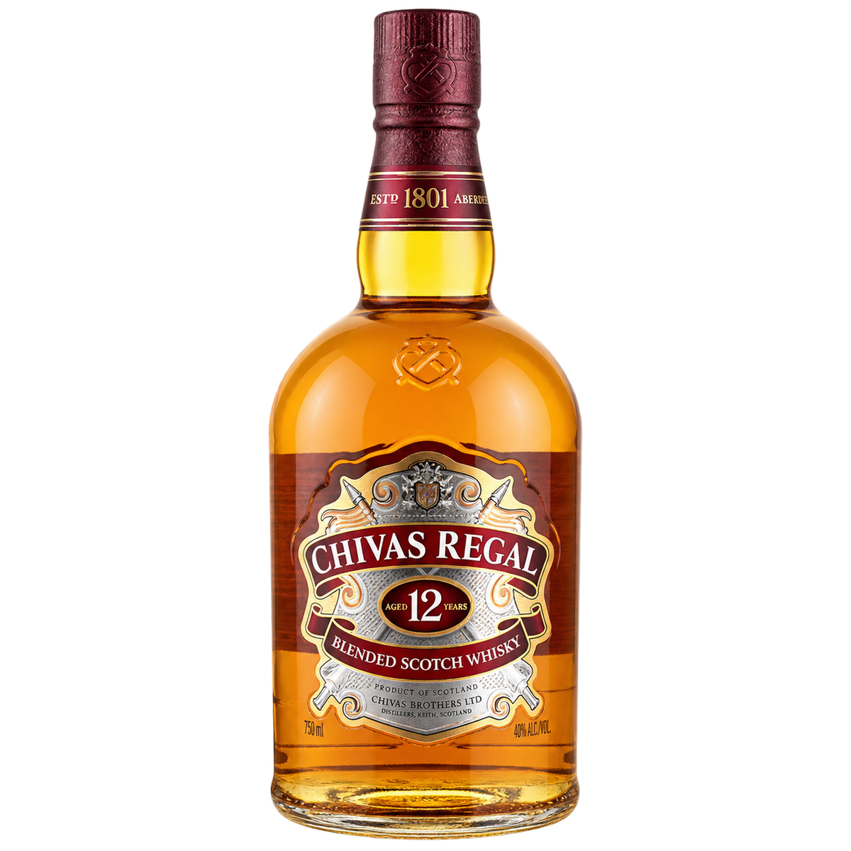 Chivas Regal 12 Year Blended Scotch Whisky 750ML bottle