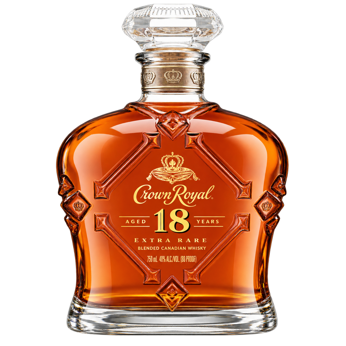 Crown Royal Aged 18 Years Extra Rare Blended Canadian Whisky 750ML bottle