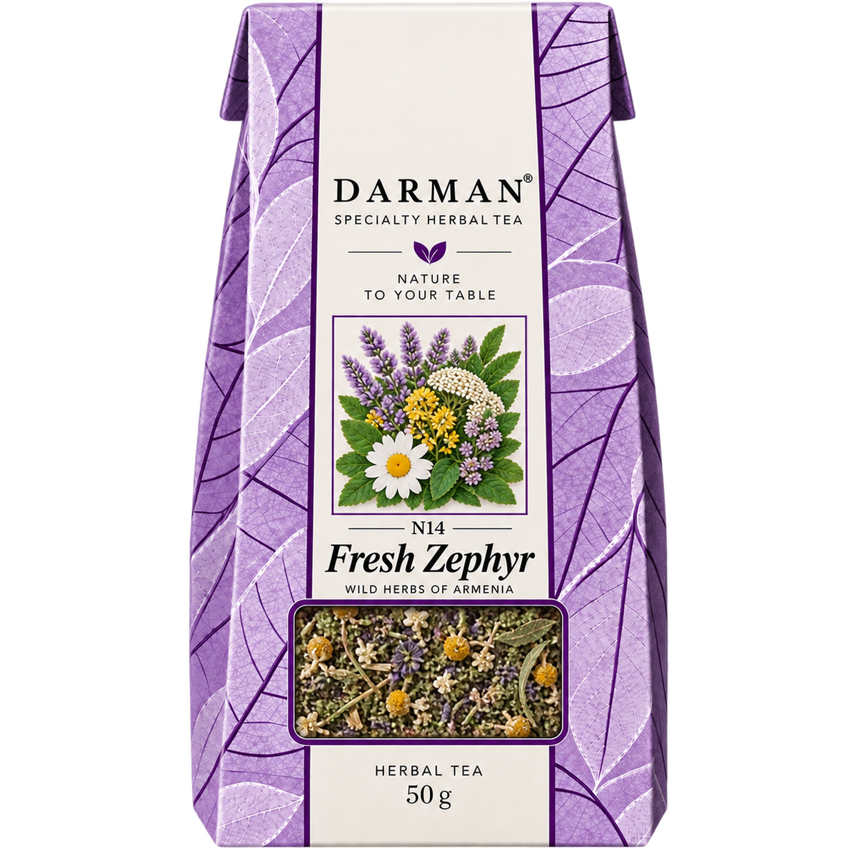 Darman N14 Fresh Zephyr Herbal Tea 50g package