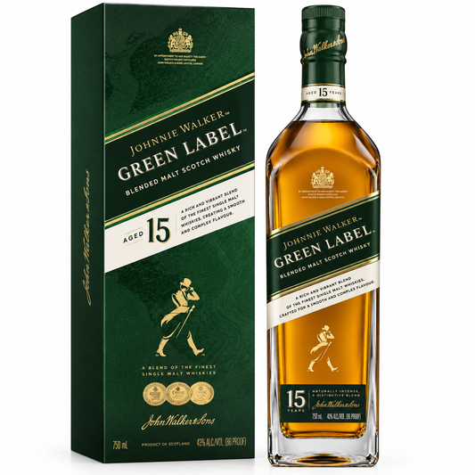 Johnnie Walker Green Label 15 Year Old Blended Malt Scotch Whisky 750ML