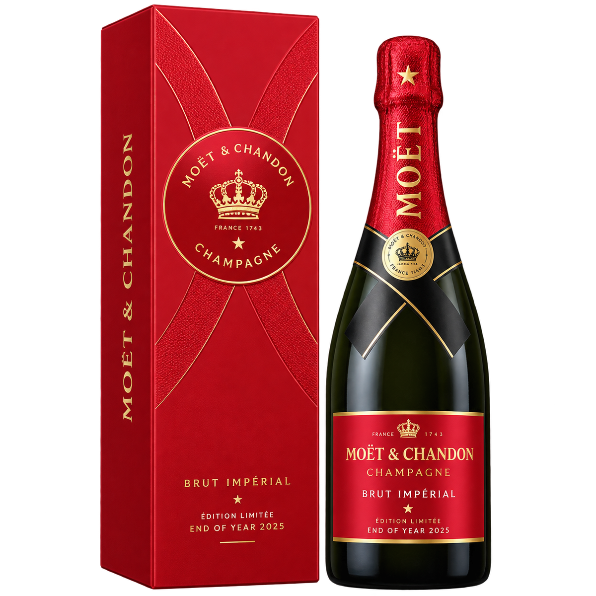 Moet & Chandon Brut Impérial End of Year 2025 Edition Champagne 750ML bottle and gift box