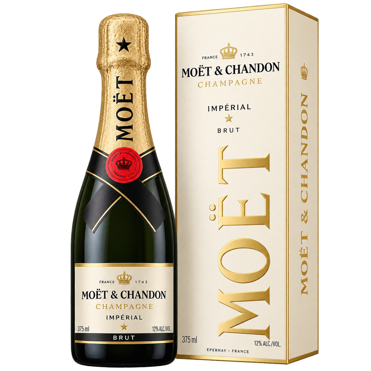 Moet & Chandon Impérial Brut Champagne 375ML bottle and gift box