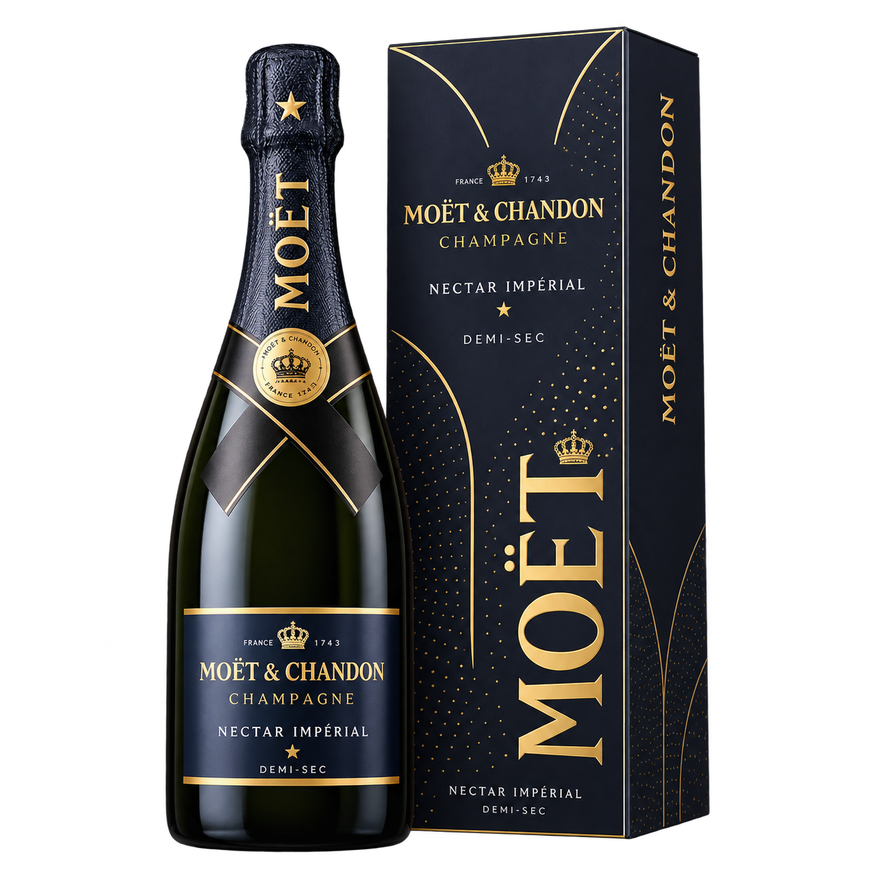 Moët & Chandon Nectar Impérial Demi-Sec Champagne 750ML bottle and gift box 