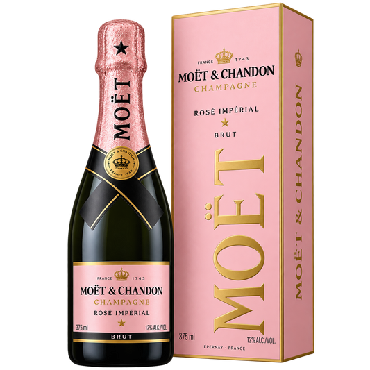 Moet & Chandon Rosé Impérial Brut Champagne 375ML bottle and gift box