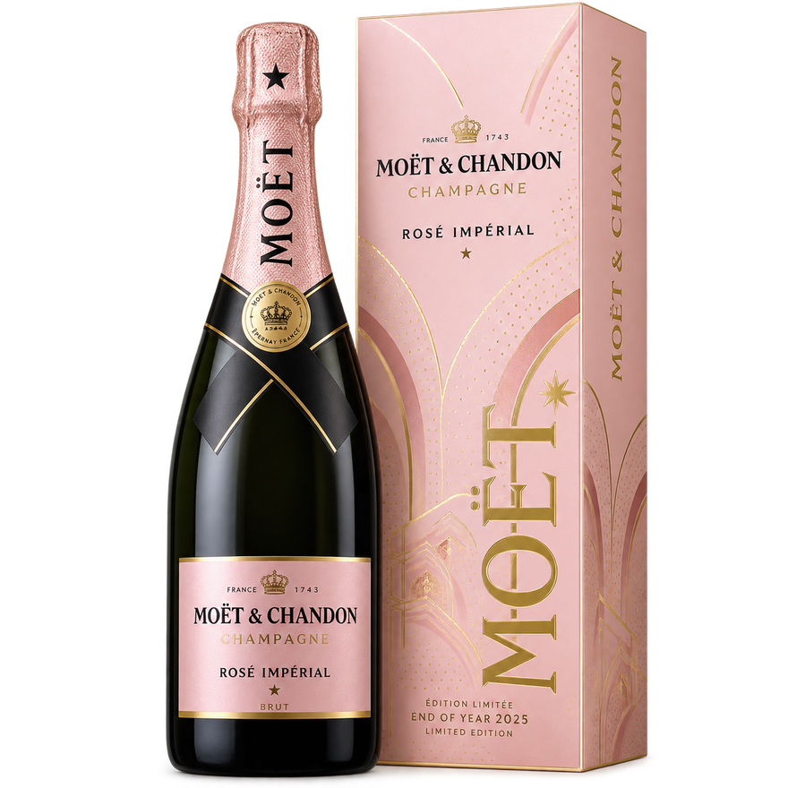Moet & Chandon Rosé Impérial End of Year 2025 Edition Champagne 750ML bottle and gift box