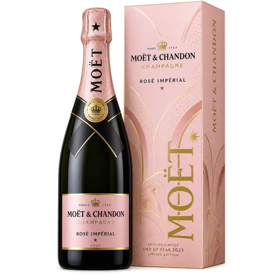Moet & Chandon Rosé Impérial End of Year 2025 Edition Champagne 750ML bottle and gift box