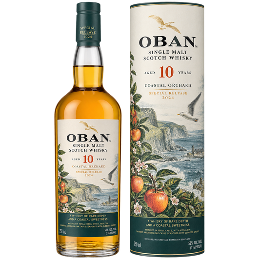 Oban Coastal Orchard 10 Year Old Special Release 2024 Single Malt Scotch Whisky 750ML bottle and gift tube
