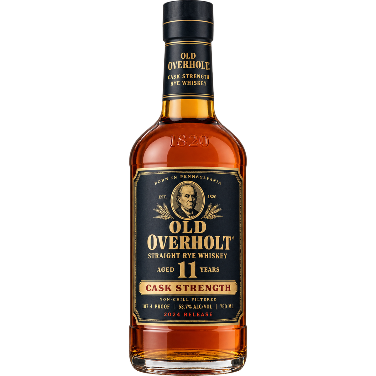Old Overholt 11 Year Cask Strength Straight Rye Whiskey 750ML bottle