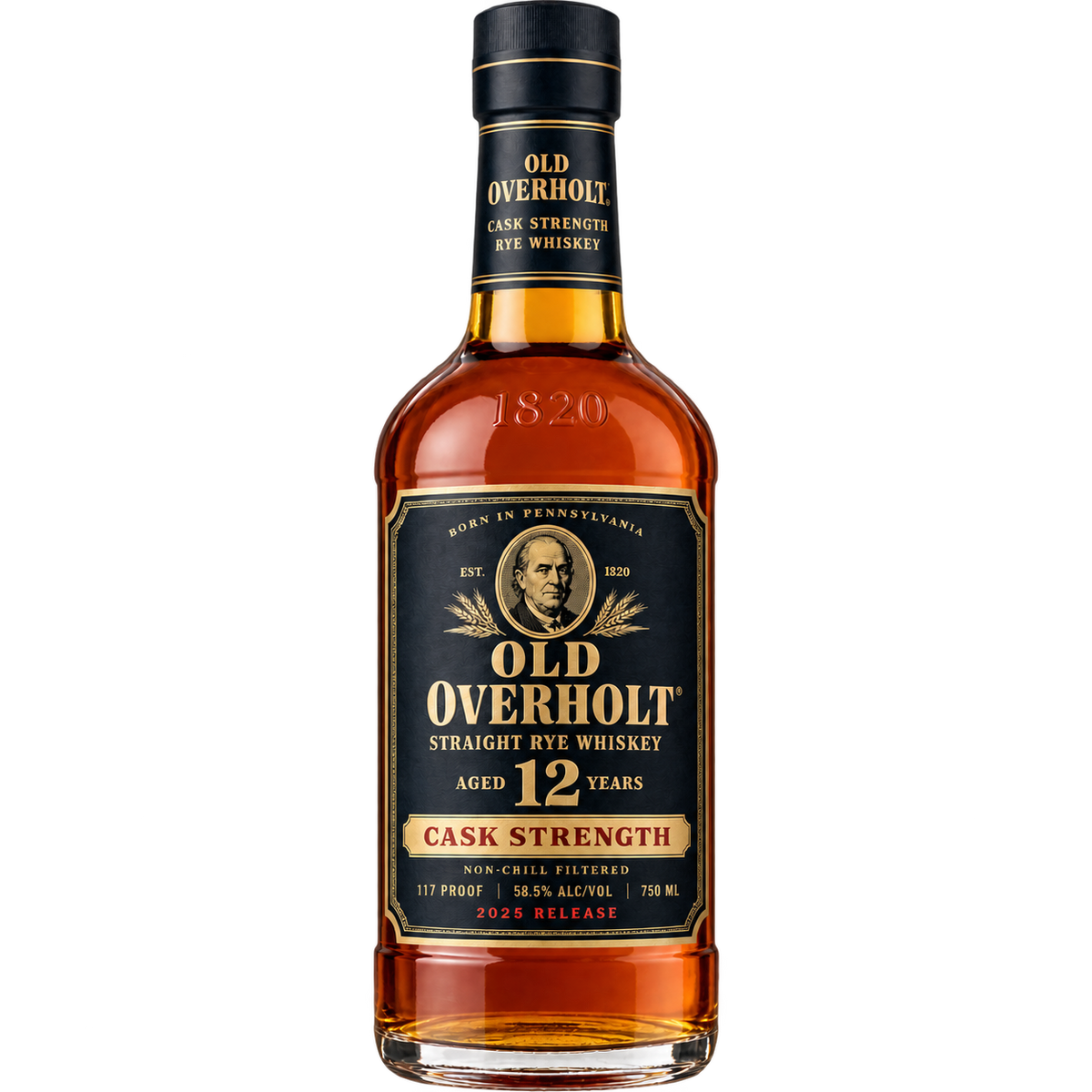 Old Overholt 12 Year Cask Strength Straight Rye Whiskey 750ML bottle 
