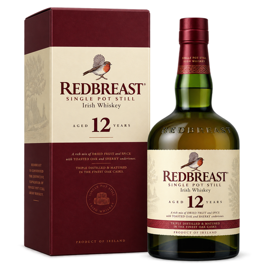 Redbreast 12 Year Old Single Pot Still Irish Whiskey 750ML bottle and box