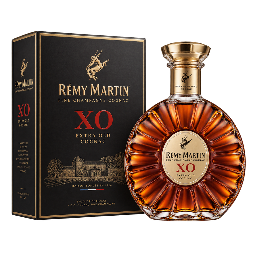 Rémy Martin XO Cognac 750ML bottle and presentation box 