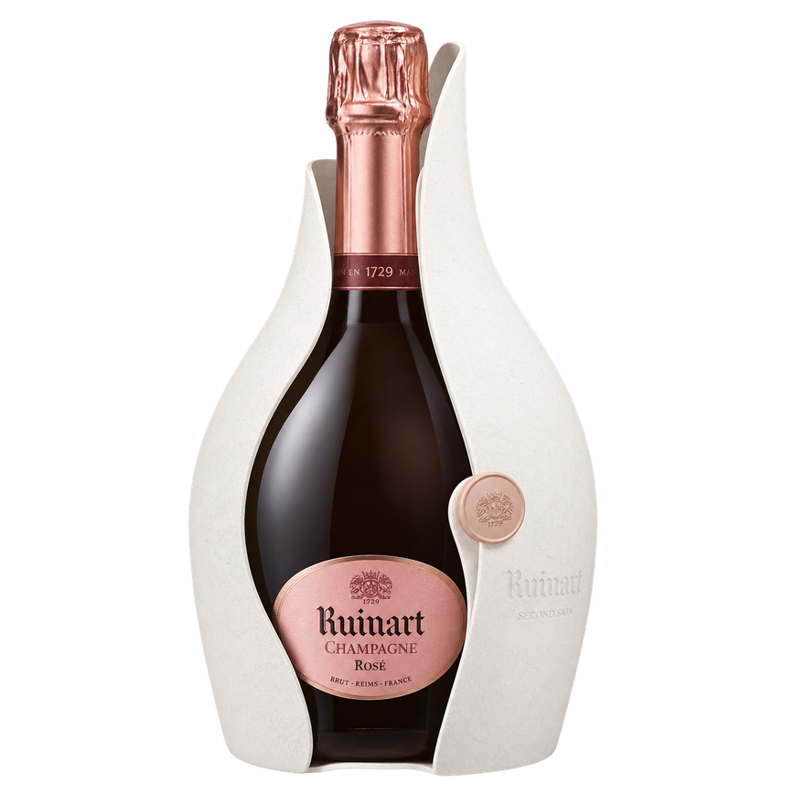 Ruinart Rosé Champagne 750ML bottle with Second Skin gift case