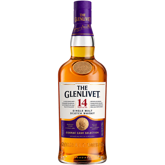 The Glenlivet 14 Year Old Cognac Cask Selection Single Malt Scotch Whisky 750ML bottle