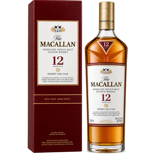 The Macallan Sherry Oak 12 Year Old Single Malt Scotch Whisky 750ML