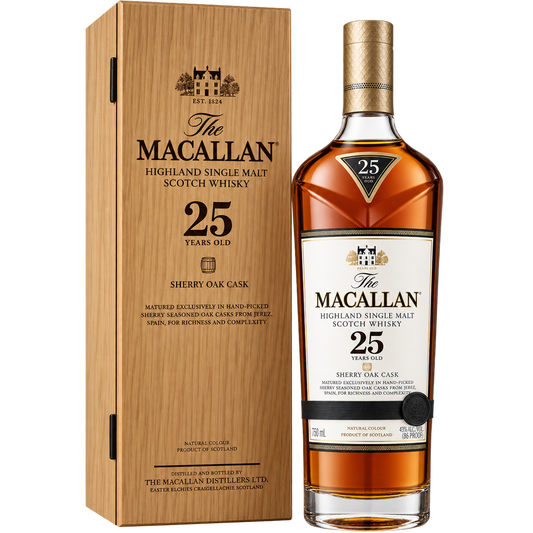 The Macallan Sherry Oak 25 Year Old Single Malt Scotch Whisky 750ML
